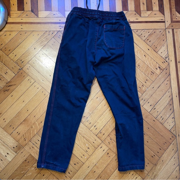 Topman Black TaperedJoggers Red Stitching SZ Small - Picture 2 of 10